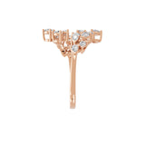 14K Fine Gold Lab Grown Pear Cut Diamond Bypass Design Ring 1.09Ct