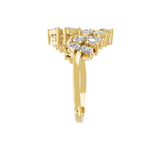 Pear Cut Lab Grown Diamond 14K Fine Gold Bypass Promise Ring 1.44Ct