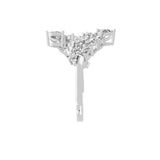 Lab Grown Round Pear Diamond Open Style Promise Ring 14K Fine Gold 1.02Ct