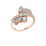 Round Pear Lab Grown Diamond 1.35Ct Bypass Promise Ring 14K Gold