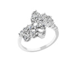 Round Pear Lab Grown Diamond 1.35Ct Bypass Promise Ring 14K Gold