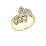 Round Pear Lab Grown Diamond 1.35Ct Bypass Promise Ring 14K Gold