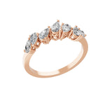 14K Fine Gold 0.88Ct Pear Cut lab Grown Diamond Band Ring