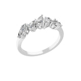 14K Fine Gold 0.88Ct Pear Cut lab Grown Diamond Band Ring
