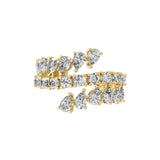 14K Fine Gold Pear Round Shape 1.91Ct Lab Grown Diamond Cluster Band Ring