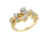 Pear Round Lab Grown Diamond 14K Fine Gold Stackable Ring 1.22Ct