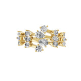 Pear Round Lab Grown Diamond 14K Fine Gold Stackable Ring 1.22Ct