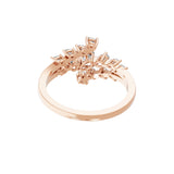 0.72Ct Pear Marquise Lab Grown Diamond Bypass Style Open Ring 14K Gold