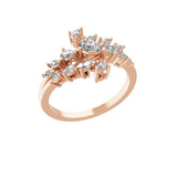 0.72Ct Pear Marquise Lab Grown Diamond Bypass Style Open Ring 14K Gold