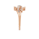 0.72Ct Pear Marquise Lab Grown Diamond Bypass Style Open Ring 14K Gold