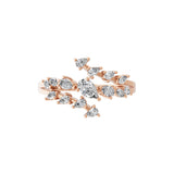 0.72Ct Pear Marquise Lab Grown Diamond Bypass Style Open Ring 14K Gold