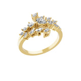 0.72Ct Pear Marquise Lab Grown Diamond Bypass Style Open Ring 14K Gold