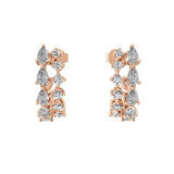 Lab Grown Pear Round Diamond 14K Fine Gold 2.01Ct Hoop Earrings