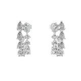 Lab Grown Pear Round Diamond 14K Fine Gold 2.01Ct Hoop Earrings