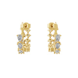 Lab Grown Pear Round Diamond 14K Fine Gold 2.01Ct Hoop Earrings