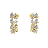 Lab Grown Pear Round Diamond 14K Fine Gold 2.01Ct Hoop Earrings