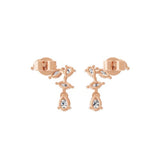 Cascading Design Ear Climber Earring 0.94Ct Lab Grown Diamond 14K Fine Gold