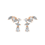 Cascading Design Ear Climber Earring 0.94Ct Lab Grown Diamond 14K Fine Gold