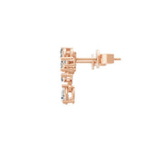 Cascading Design Ear Climber Earring 0.94Ct Lab Grown Diamond 14K Fine Gold
