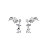 Cascading Design Ear Climber Earring 0.94Ct Lab Grown Diamond 14K Fine Gold