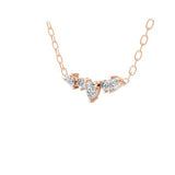 Lab Grown Round Pear Diamond Delicate Curved Pendant 0.27Ct 14K Fine Gold Necklace