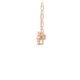 Lab Grown Round Pear Diamond Delicate Curved Pendant 0.27Ct 14K Fine Gold Necklace