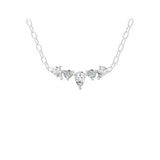 Lab Grown Round Pear Diamond Delicate Curved Pendant 0.27Ct 14K Fine Gold Necklace