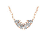 Lab Grown Pear Cut Diamond 0.57Ct Pendant 14K Fine Gold Necklace