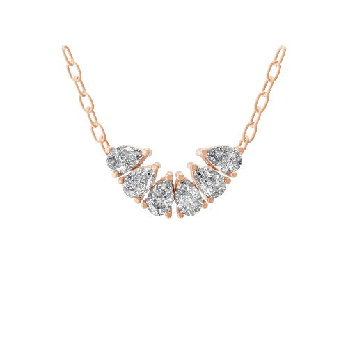 Lab Grown Pear Cut Diamond 0.57Ct Pendant 14K Fine Gold Necklace
