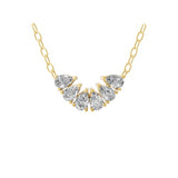Lab Grown Pear Cut Diamond 0.57Ct Pendant 14K Fine Gold Necklace