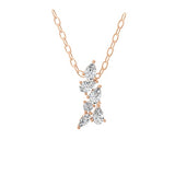 0.48Ct Multi Cut Lab Grown Diamond 14K Fine Gold Cluster Drop Pendant Necklace