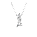 0.48Ct Multi Cut Lab Grown Diamond 14K Fine Gold Cluster Drop Pendant Necklace