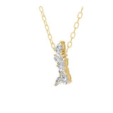 0.48Ct Multi Cut Lab Grown Diamond 14K Fine Gold Cluster Drop Pendant Necklace