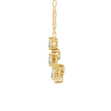 0.48Ct Multi Cut Lab Grown Diamond 14K Fine Gold Cluster Drop Pendant Necklace