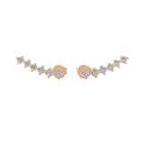 Curved Trail Lab Grown Diamond Climber Earrings 14K Fine Gold 0.32Ct