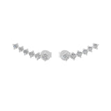 Curved Trail Lab Grown Diamond Climber Earrings 14K Fine Gold 0.32Ct
