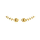Curved Trail Lab Grown Diamond Climber Earrings 14K Fine Gold 0.32Ct