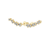Curved Trail Lab Grown Diamond Climber Earrings 14K Fine Gold 0.32Ct