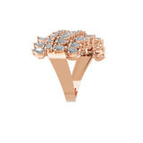 3.39Ct Lab Grown Pear Round Cut Cocktail Ring 14K Fine Gold