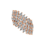 3.39Ct Lab Grown Pear Round Cut Cocktail Ring 14K Fine Gold