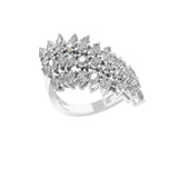 3.39Ct Lab Grown Pear Round Cut Cocktail Ring 14K Fine Gold