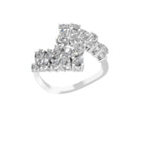 1.39Ct Lab Grown Diamond Pear Round Cut 14K Fine Gold Bypass Design Ring