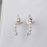 Lab Grown Diamond 14K Fine Gold Ear Climber Earrings Round Cut 1.12Ct