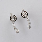 Lab Grown Diamond 14K Fine Gold Ear Climber Earrings Round Cut 1.12Ct