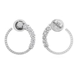 Graduated Lab Grown Diamond Open Circle Hoop Earrings 1.08Ct 14K Fine Gold