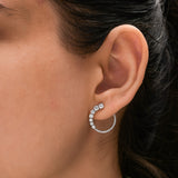 Graduated Lab Grown Diamond Open Circle Hoop Earrings 1.08Ct 14K Fine Gold