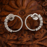 Graduated Lab Grown Diamond Open Circle Hoop Earrings 1.08Ct 14K Fine Gold