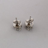 Seven Stone Cluster Stud Earrings Lab Grown Diamond 14K Fine Gold 0.78Ct