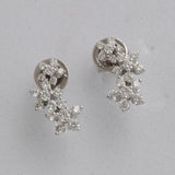 0.97Ct Lab Grown Diamonds 14K Fine Gold Round Cut Dangle Earrings