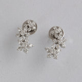 0.97Ct Lab Grown Diamonds 14K Fine Gold Round Cut Dangle Earrings